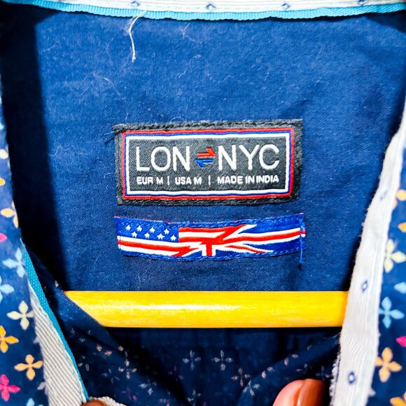 LON NYC | Navy multicolour floral short-sleeve shirt | Medium * - Picture 6 of 6